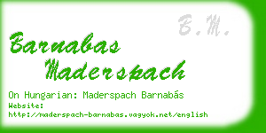 barnabas maderspach business card